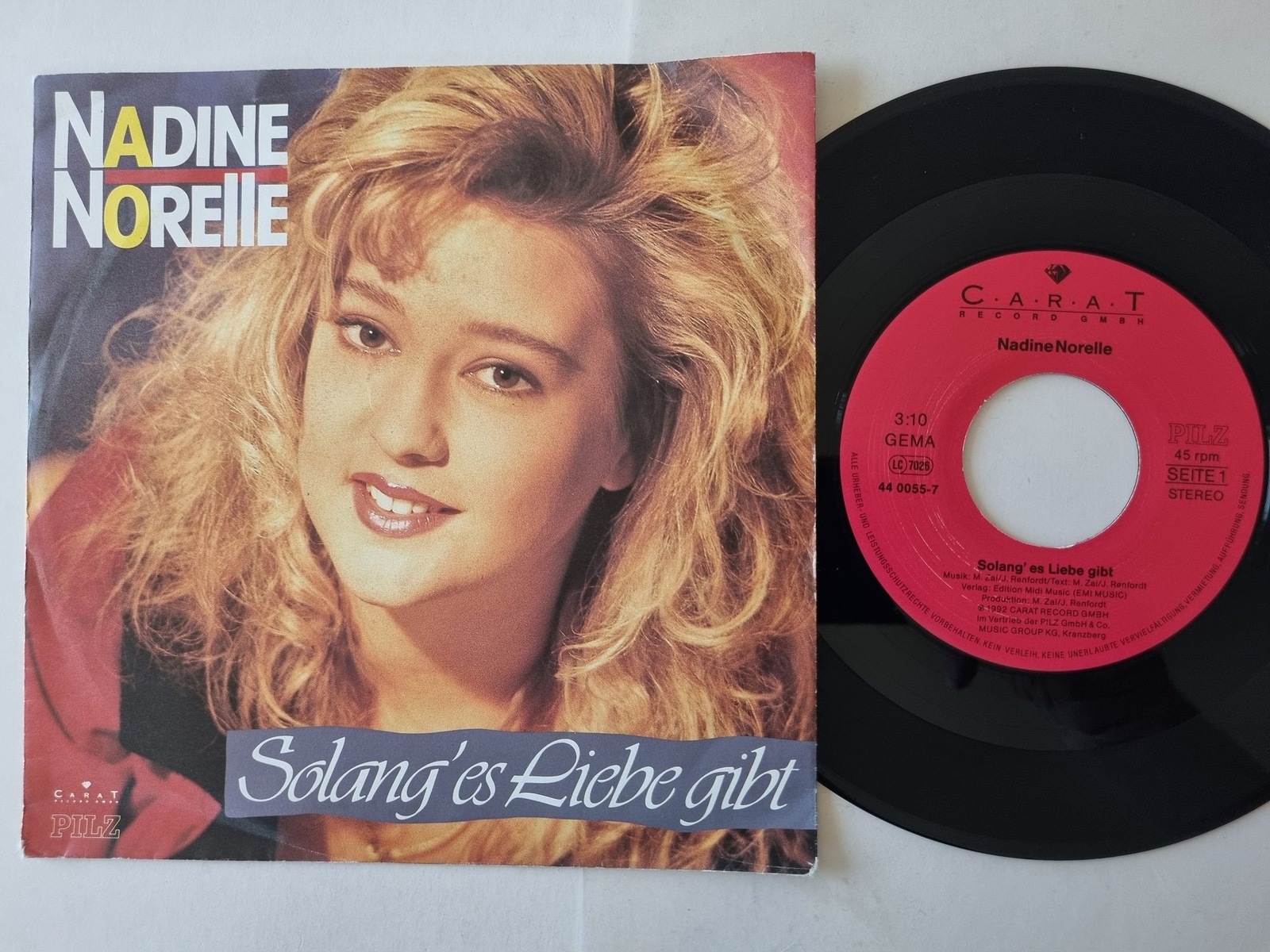 Nadine Norelle - Solang' es Liebe gibt 7'' Vinyl Germany