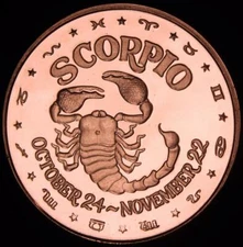 1 oz Copper Round - Scorpio