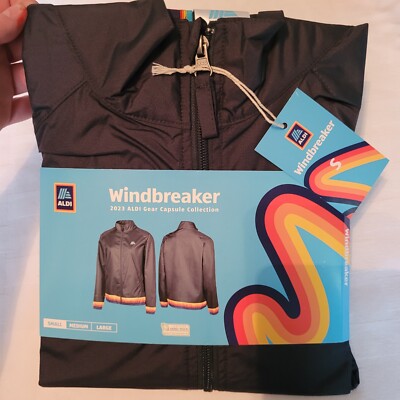2023 ALDI Gear Navy Stripes Windbreaker Size S 