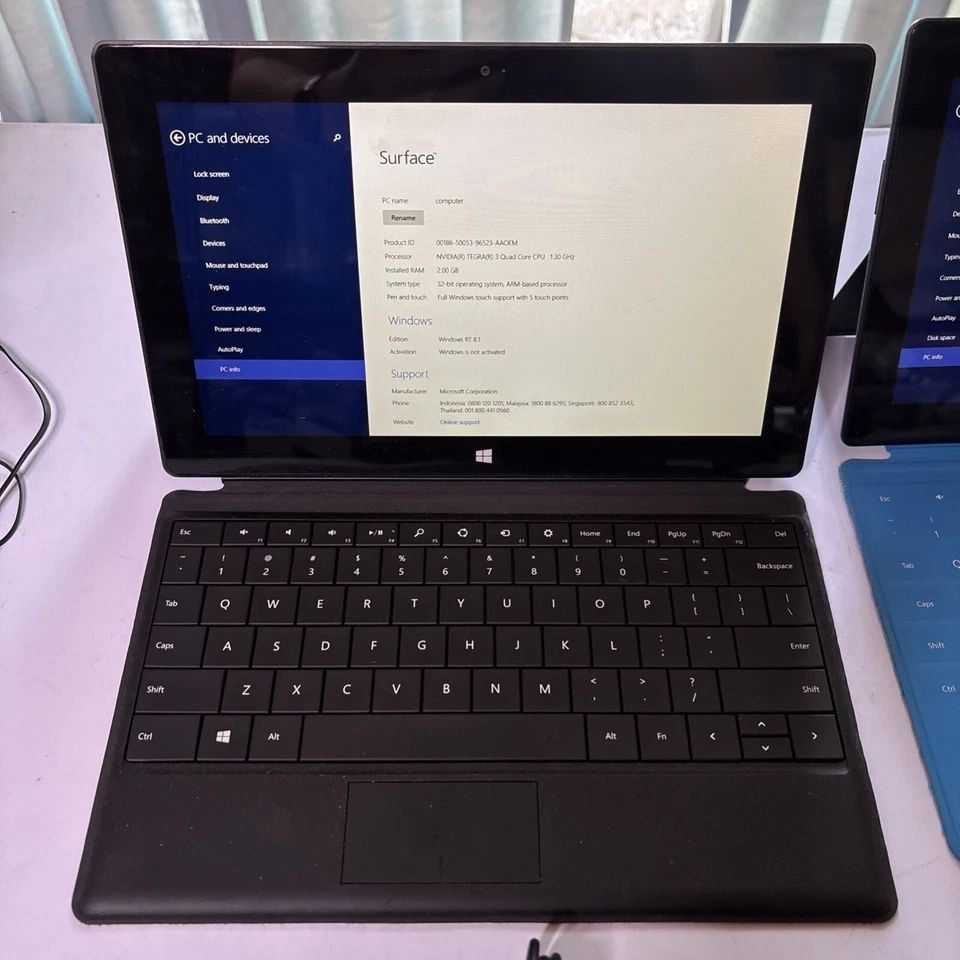 2x Microsoft Surface Windows RT 32GB Model 1516 2GB RAM Keyboard *1x AC Adapter* - Image 2 of 4