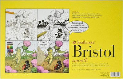 300 Series Bristol Paper Board, Smooth, 11X17 Inches, 24 Sheets (100Lb/270G) - A