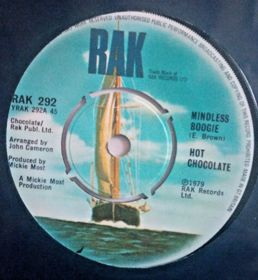 hot chocolate - mindless boogie - excellent condition 7'' vinyl 45 rpm