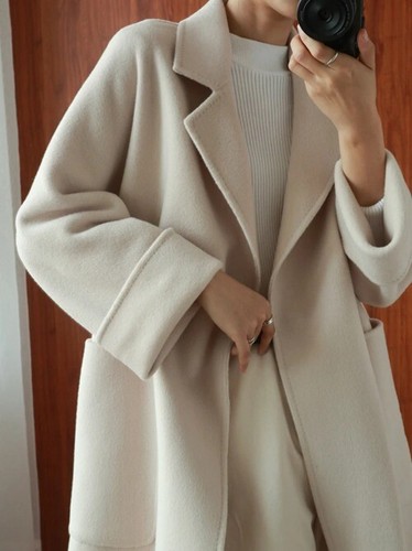Winter Big Size Thick Wool Coat Double-sided Cashmere Coat Women Long Loose - Picture 2 of 26