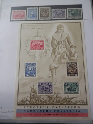 Czechoslovakia 1945 Sc # 288-292 MNHOG VF/XF + Souvenir Card XF NGAI
