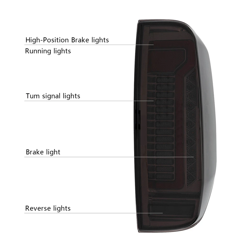 For 2005-2014 Nissan Navara D40 Frontier Smoke LED Tail Lights Brake Lamps Pair Foto 4 de 4