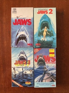 Jaws VHS Lot of 4 Jaws 1 2 3 & The Revenge Complete Set Shark Horror Tapes