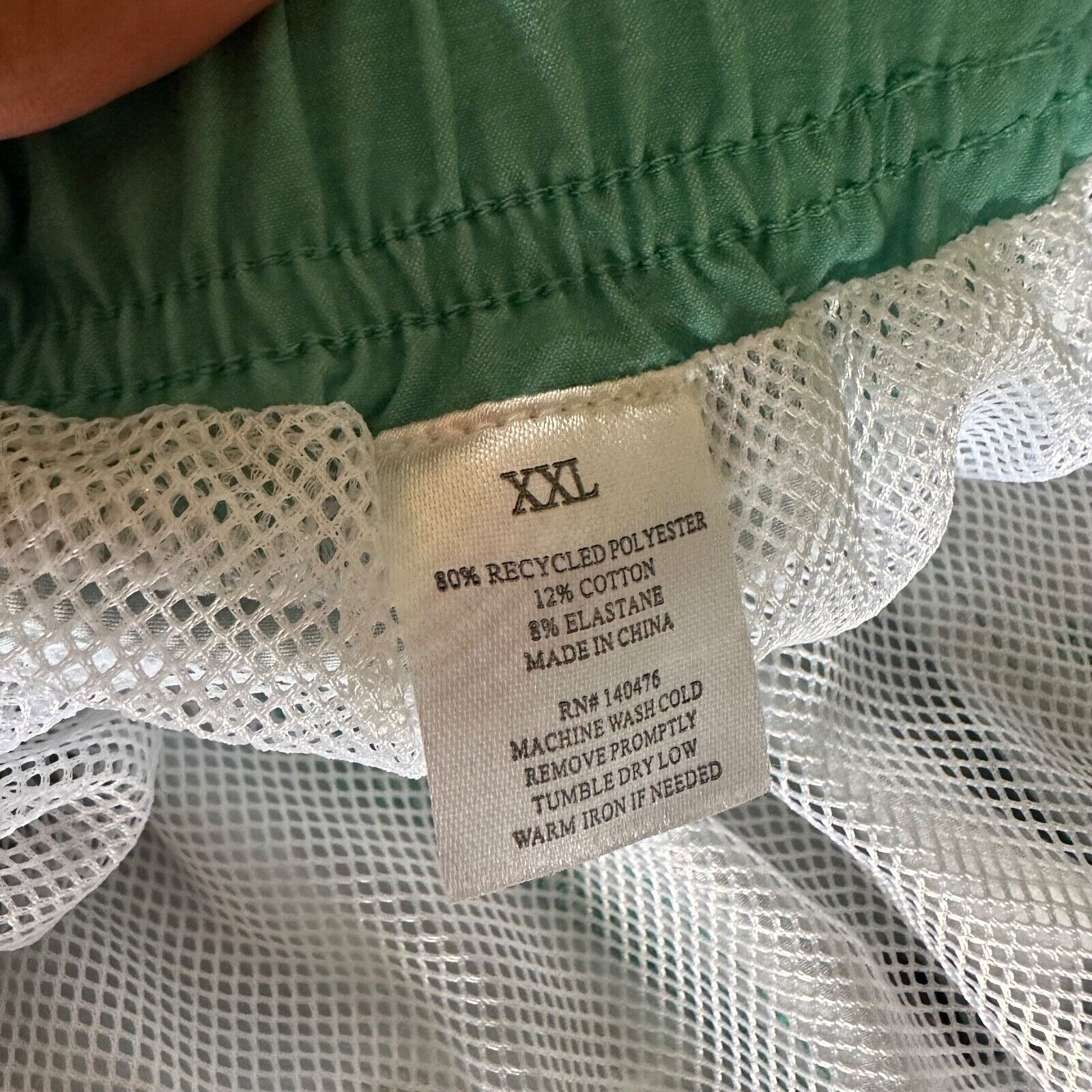 Faherty Swim Trunks Solid Green Elastic Waist Pul… - image 3