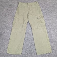 Aeropostale Mens Medium Regular Utility Cargo Pants Olive Green Wide Leg Cotton