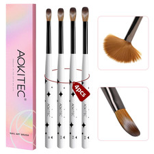 4PCS Acrylic Nail Brush Set - Kolinsky Nail Brushes Size 8/10/12/14 for Art
