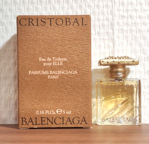 Eau de Toilette Cristobal pour Elle de Balenciaga 5 ml. Boîte. Plein. TBon état