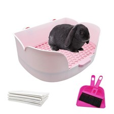 PINVNBY Rabbit Litter Box for Cage,Bunny Potty Box Corner Rabbits Litter Pan