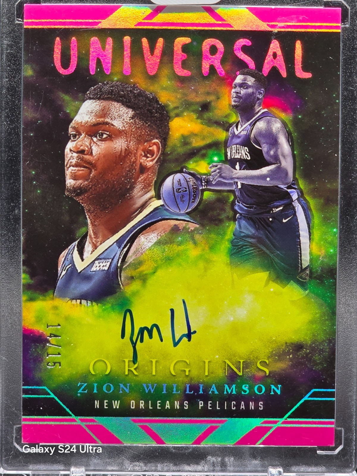 2023-24 Panini Origins Universal Autograph Zion Williamson #UA-ZNW Pink /15