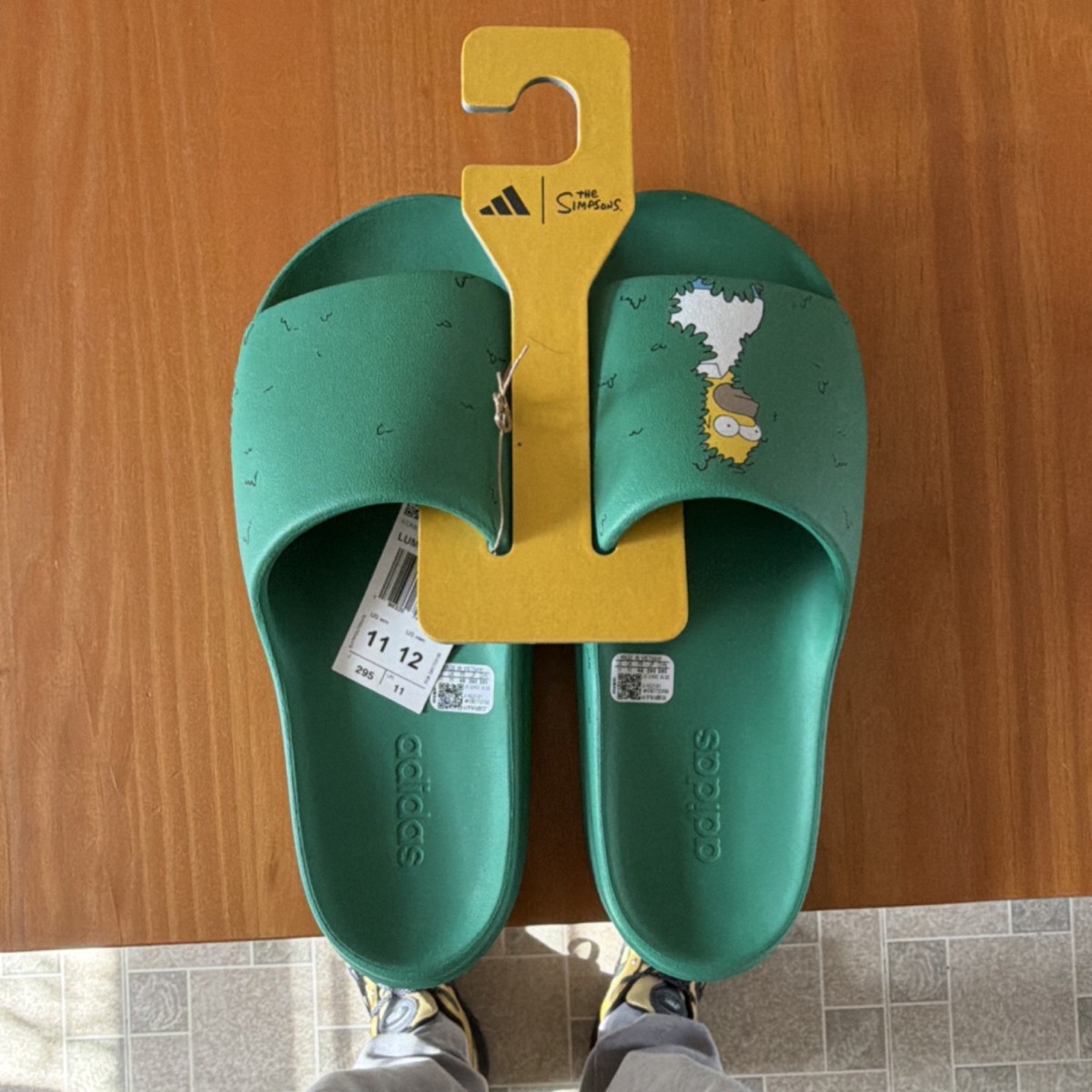 adidas Lumia Simpsons Slide Sandals Men\'s with Character Detail adidas Adilette Lumia Slides The Simpsons Court Green Men main image 4