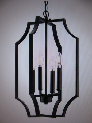 Progress Lighting Cloverhill 13.5 in. 4-Light Matte Black Transitional Pendant