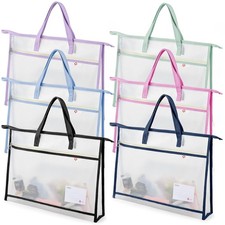 6 Pcs Project Bags for Quilting, A3 Size PVC Project Bag with Handles, 17.7 ...