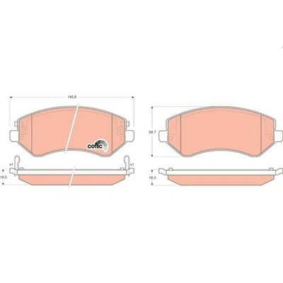 Bremsbelagsatz Scheibenbremse Trw GDB4126 Cotec für Chrysler Dodge Jeep