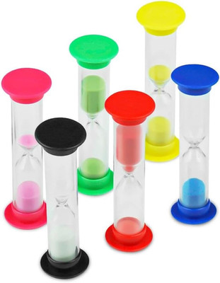 6 Stück Buntes Sanduhren Set für Kinder, Sanduhr Timer, Zahnputzuhr, 30S, 1Min,