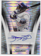 2025 Panini Prizm Throwback Signatures Prizms Pulsar #8 Sammy Sosa Cubs 016/199