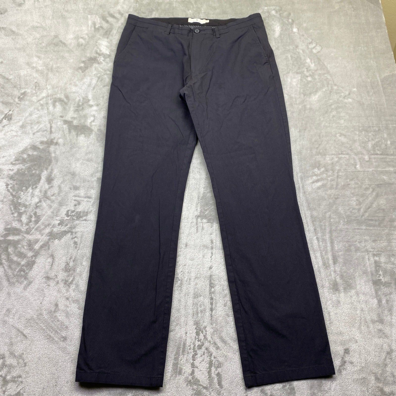 Arturo Calle Chino Pants Mens 34 Black Flat Front Casual Dress Pants Fits 32