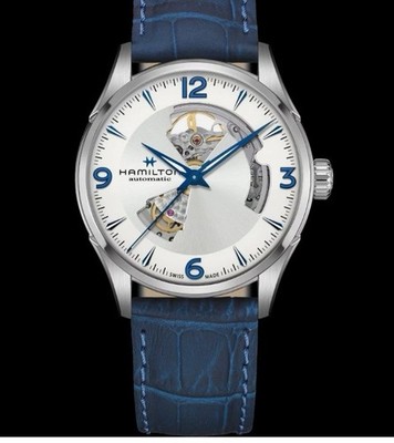Hamilton Jazzmaster Open Heart Auto Skeleton White Dial 42mm Blue Leather 
