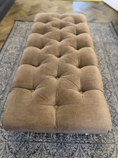 PARKER KNOLL WINCHESTER LARGE BENCH, FOOTSTOOL, ROMA STEEL LEATHER (1237)