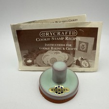 Vintage Nieużywany Czerwony Terra Cotta Bladozielony Rycraft Stempel na ciasteczka Luther Rose 2"