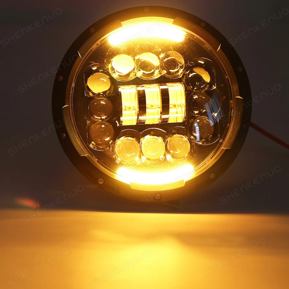 Par de faros LED de lente de vidrio de 7 pulgadas para camioneta Dodge W100 W200 D100 D200 Foto 3 de 4
