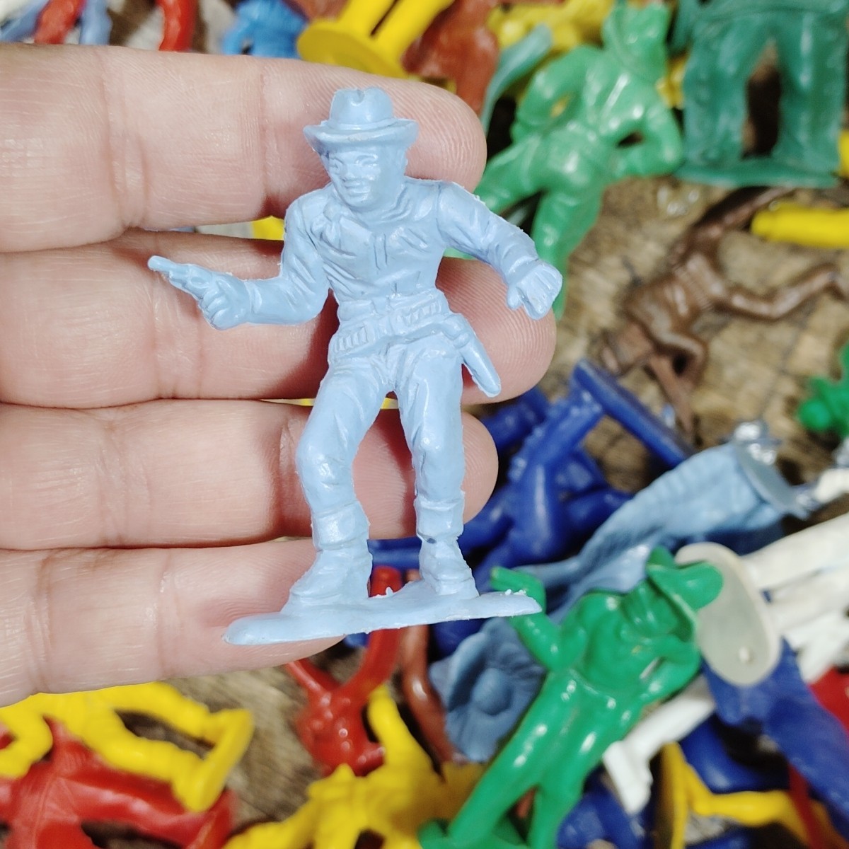 Vintage Wild West Playset Figures Cowboys Indians Soldiers Plastic Toys Tim Mee