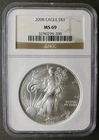 2008 $1 American Silver Eagle Dollar NGC MS69