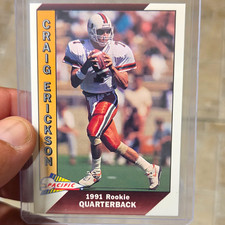 1991 Pacific Craig Erickson Miami Dolphins #519 Rookie Football Trading Card. rookie card picture