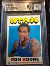 1971 Topps #178 Ron Boone RC Signed ABA Top-30 Utah Rookie BAS Auto Grade 10