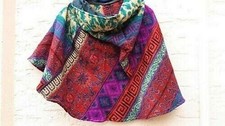 Kinderponcho Zipfelkapuze Neu aus Indien M/L Länge 49 cm Ganz weicher Stoff