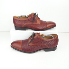 Scarpe uomo Barker UK 7,5 palissandro pelle di vitello marrone derby made in England con scatola