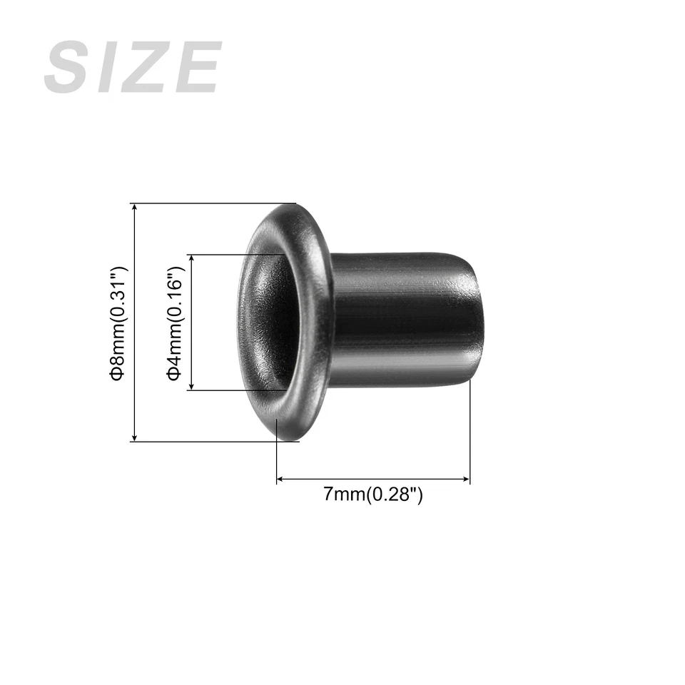 Eyelets with Washers (8 x 4*7mm)for Leather Canvas Clothes DIY Crafts Making Foto 2 de 4