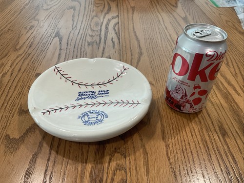 1950’s Spalding Official Baseball Shaped Ceramic Ashtray 7 Inch Round American - Picture 7 of 10