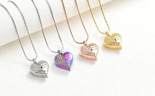 Openable Angel Wings Urn Pendant Cremation Jewelry for Ashes Memory Necklace