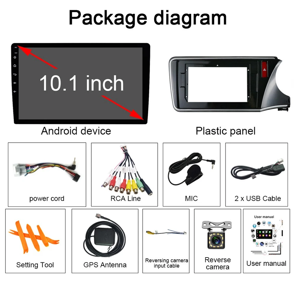 10" Wireless CarPlay Android auto Head Unit Stereo radio For Honda City 2014+ - Image 4 of 4