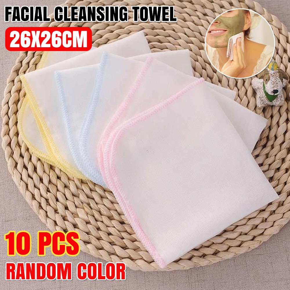 10x Cloth Towel Cotton Face Facial Cleansing Muslin Cleaning Makeup Dirt Removal