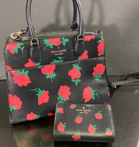 Kate Spade Madison Rose Toss Satchel Purse & Bifold Medium Wallet - Picture 4 of 19
