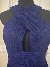 Nicole Miller Key Hole Evening Gown Royal Blue W/ Shimmer, Size 6.