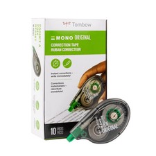 Tombow 68720 MONO Original Correction Tape, 10 Count Pack of 1 , White