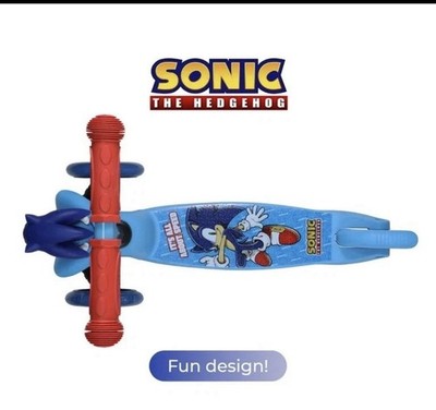 Sonic Ride-N-Glide Buddies 3D Toddler Scooter, 3 Wheel Scooter Boys Favorite