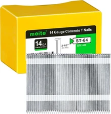 meite 14 Gauge Concrete T Nails 1-1/2" to 2-1/2" Length Galvanized T-Head Nails