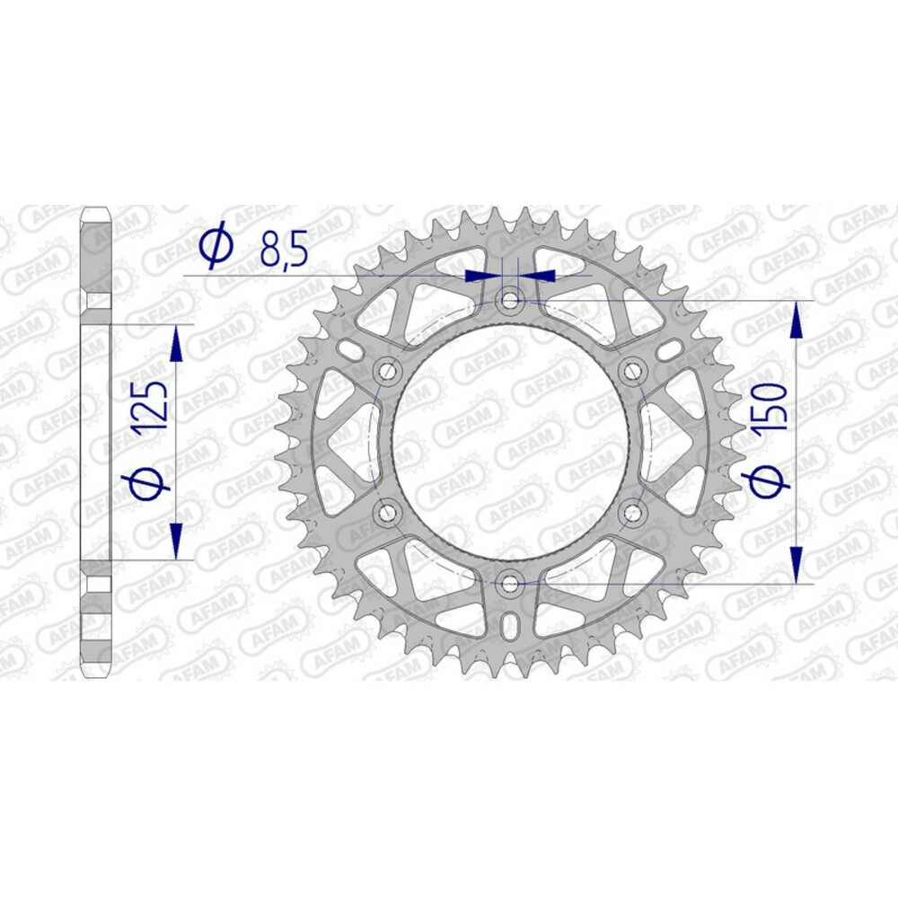 AFAM Ultra-Light Aluminum Self-Cleaning Sprocket 72304-Pitch 520 For Motorcycle