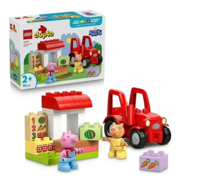 Lego Npp Boys Red Lego Peppa Pig Tractor & Market - Image 2