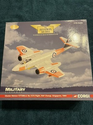 Corgi Gloster Meteor Aircraft Mk.8 No.1574 Flight Changi Singapore Die-Cast 1:72