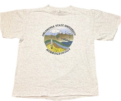 1992 OSU Oklahoma State Single Stitch Hydrogeology Dept Oneita Tee L