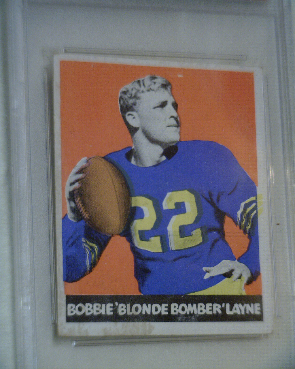 1948  LEAF BOBBY LAYNE GRADE BY PSA  VG-EX 4 YELLOW PANTS,ERR.BOBBIE
