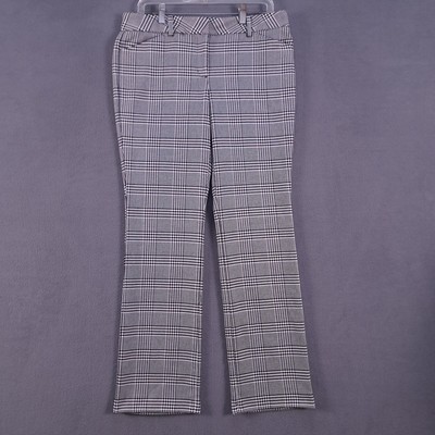 Express Dress Pants Womens 10 Black White Houndstooth Check Editor Bootcut