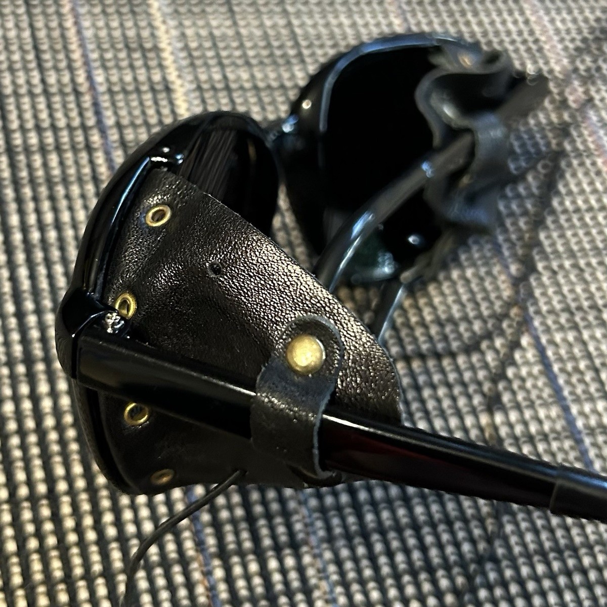 Vtg Japan Glacier Nylon Sunglasses Mountaineering Climbing Hike Black Leather Vtg Japan Glacier Nylon Sunglasses Mountaineering Climbing  main image 2